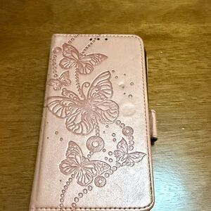 Butterfly Embossed Pink Phone Case
